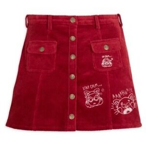 Disney's‎ Pixar Turning Red Mei Panda Corduroy Button Down Skirt Sz Large